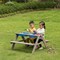 Gardenised Kids Picnic Play Table, Sandbox Table with Umbrella Hole and 2 Play Boxes with Removable Top, Gray QI004476 - alternate 10